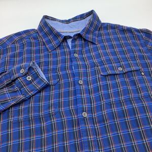 Marmot Mens Long Sleeve Button Up Flannel Shirt Blue Size‎ Large